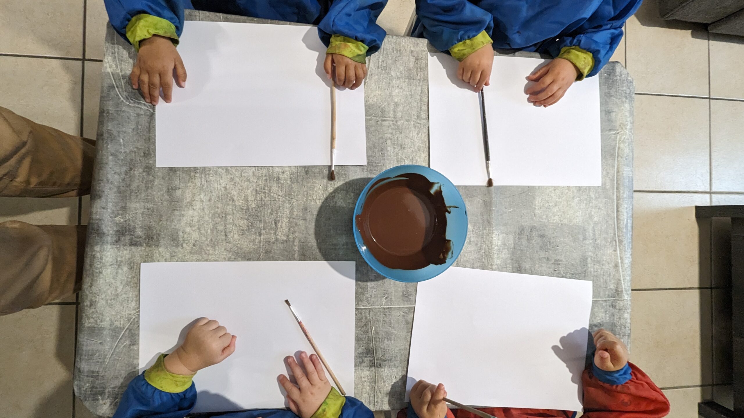 Semaine du goût : peinture au chocolat